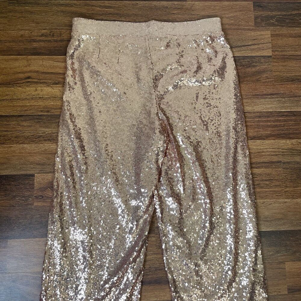 Torrid Size 2 2X 18-20 Pants Sequins Wide Leg Flex Champagne Lined Holiday NWT - Picture 7 of 11